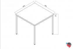 Besprechungstisch- Schulungstisch-Seminartisch 80 x 80 cm Platte Buche-  sofort lieferbar !!!